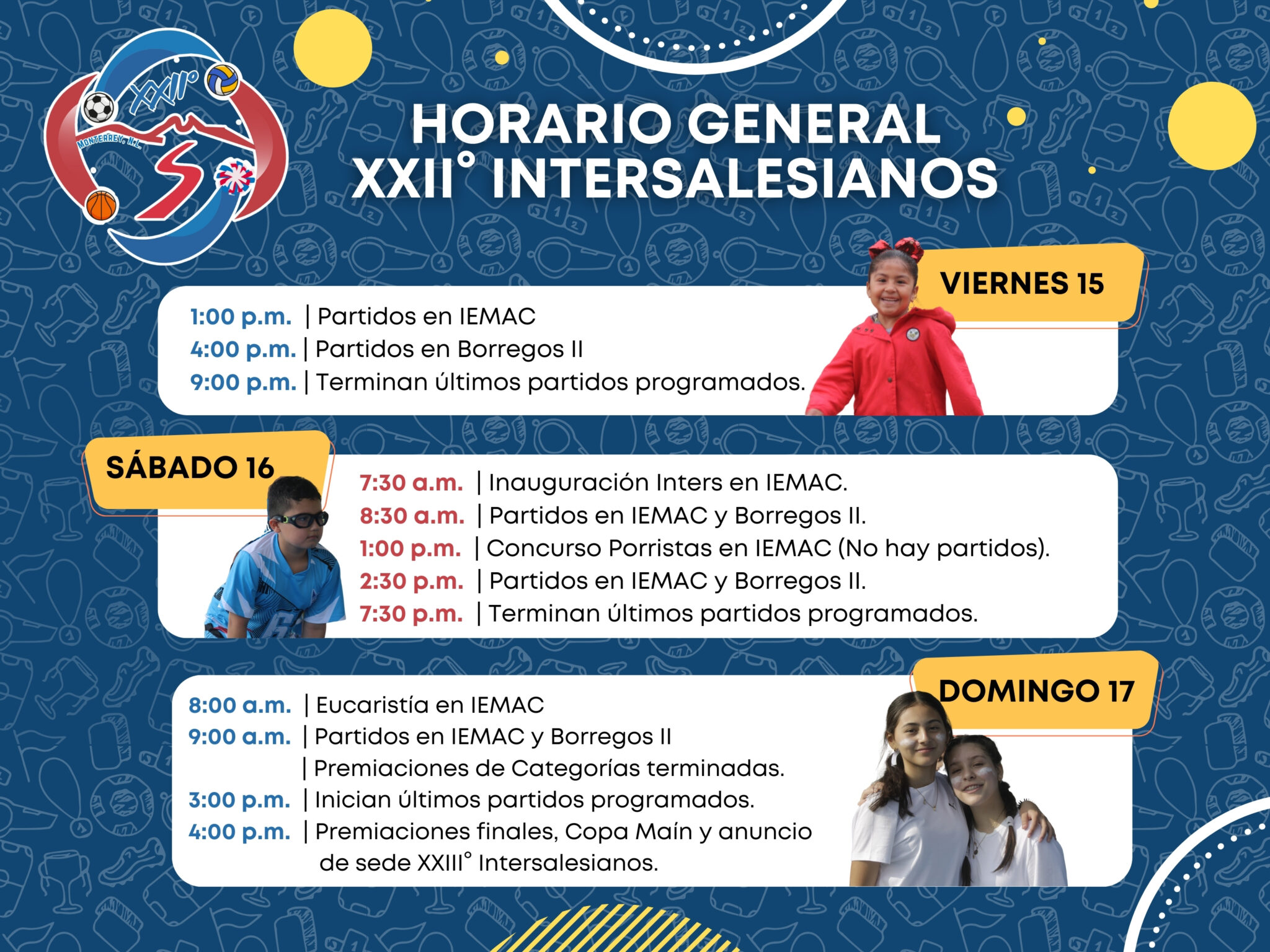 HORARIO GENERAL Y POSTERS